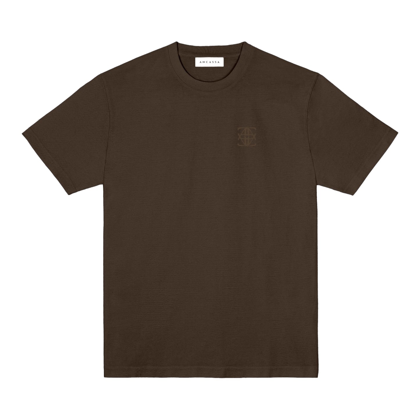 T-shirt monogramme manches courtes – Marron